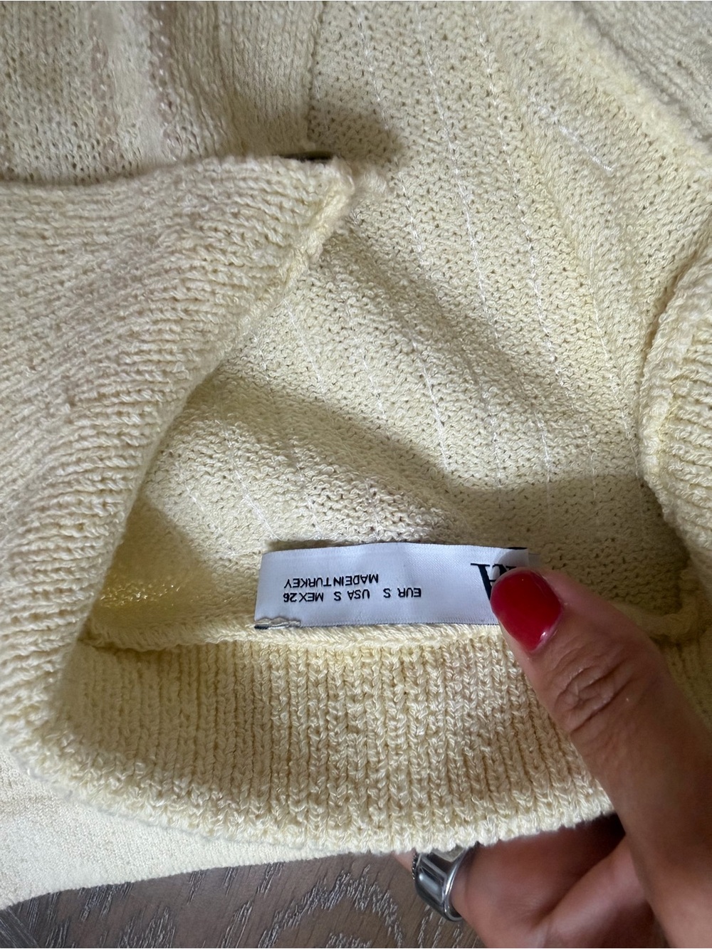 Light Yellow Women's Knit Sweater - Zara